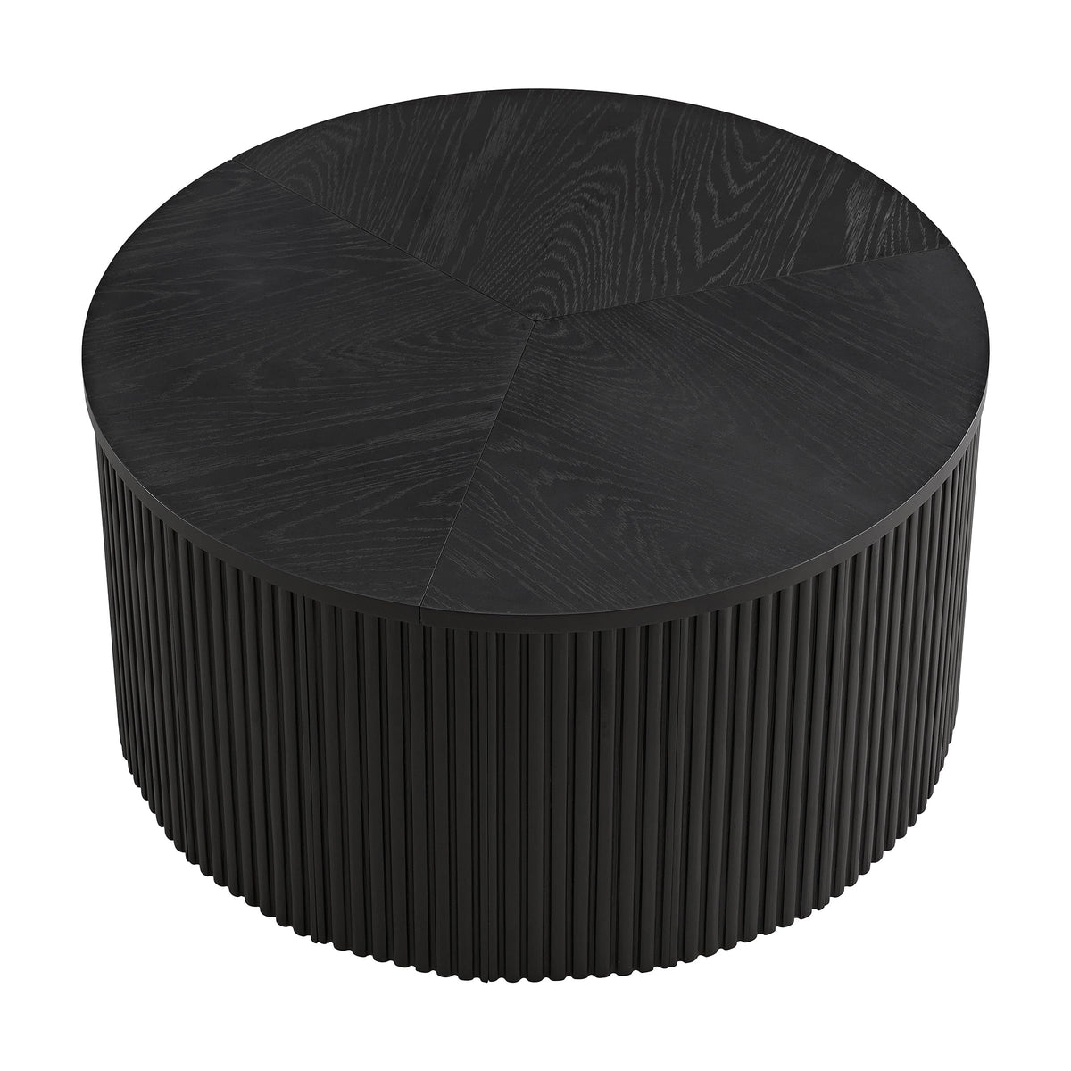 Black Fluted Round Coffee Table N4341