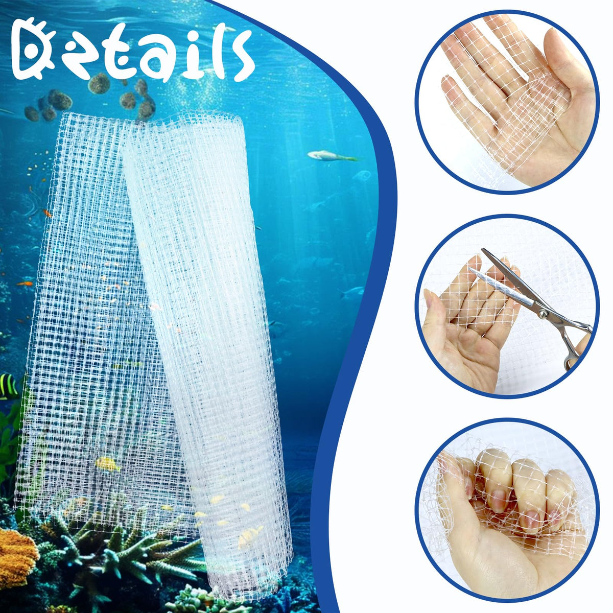 4 x 5 feet Clear Mesh Netting Aquarium Lid A649049