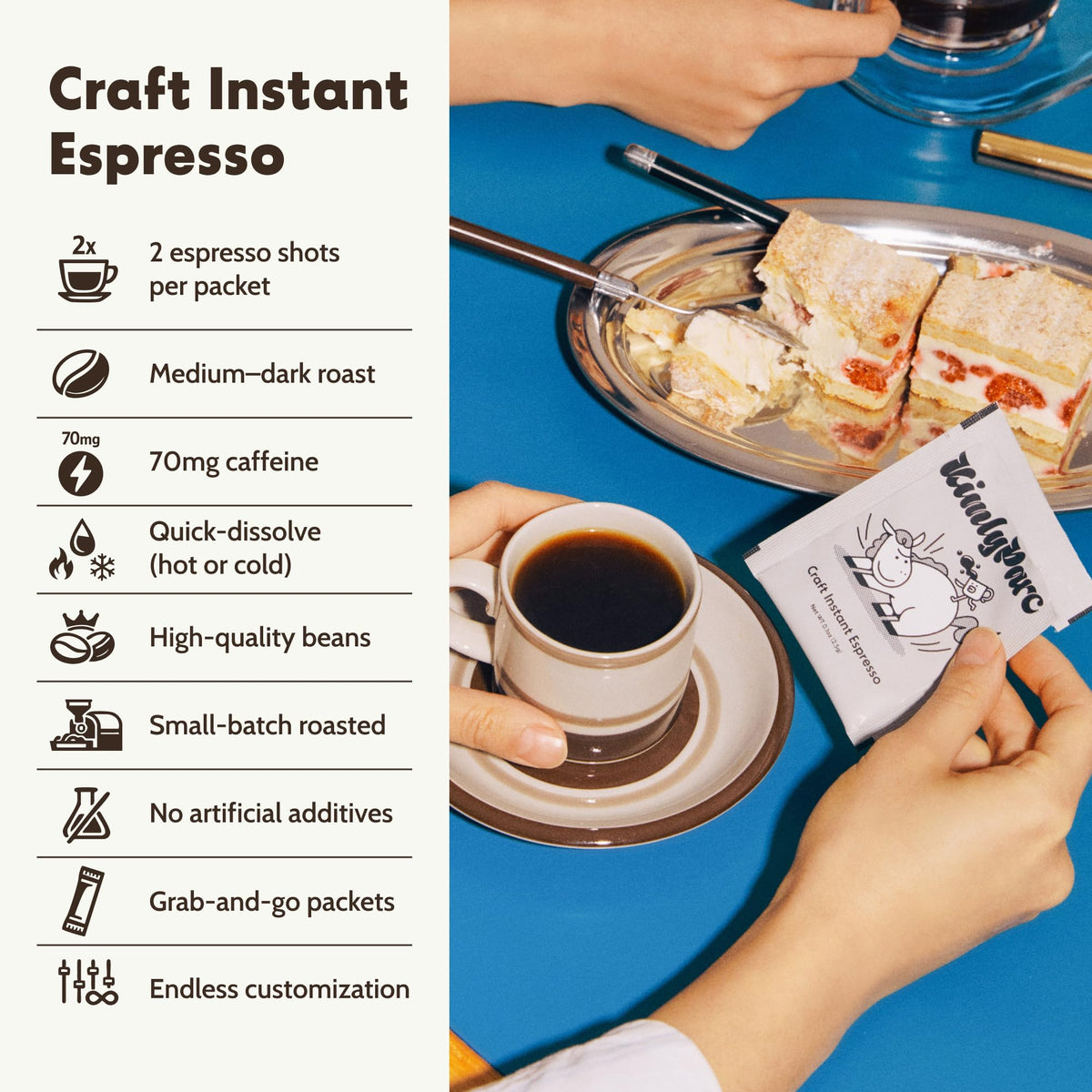 Instant Espresso 6 Packets x 0.1 oz Medium Dark Roast Sugar-Free S668