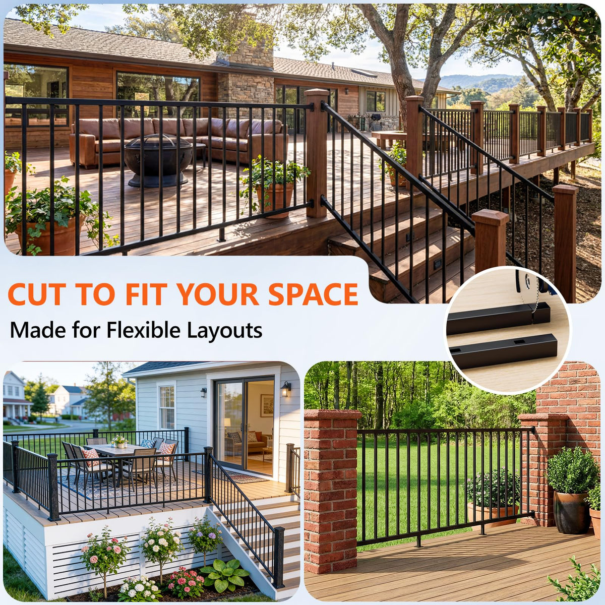 6 ft W Real Aluminum Stair Railing Kit Z182339