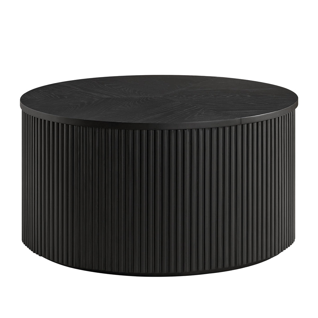 Black Fluted Round Coffee Table N4341