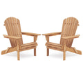 Folding Adirondack Chair Set of 2 Solid Cedar Wood B2078