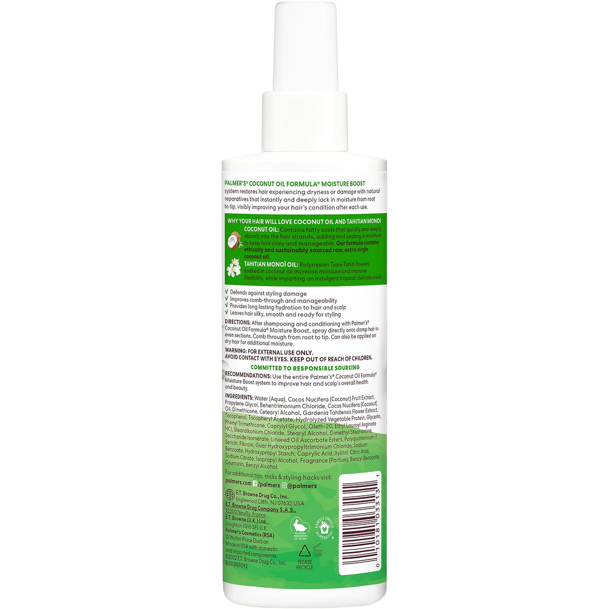 Coconut Oil Leave-In Conditioner Spray 8.5 Oz X599799