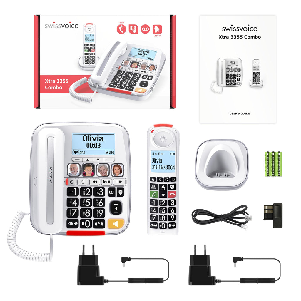 Big Button Phone with Answering Machine and Cordless Handset I255575