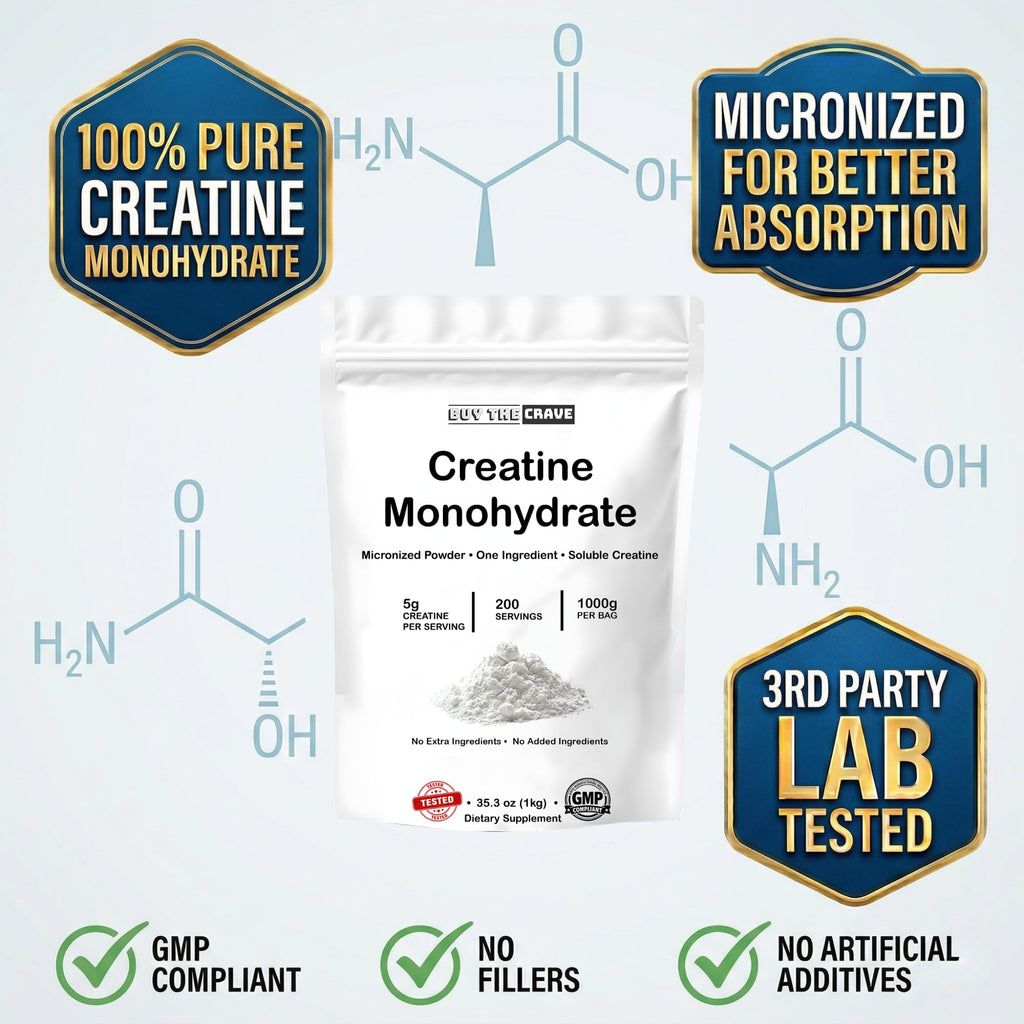Micronized Creatine Monohydrate Powder Unflavored Gluten-Free 1000g M924