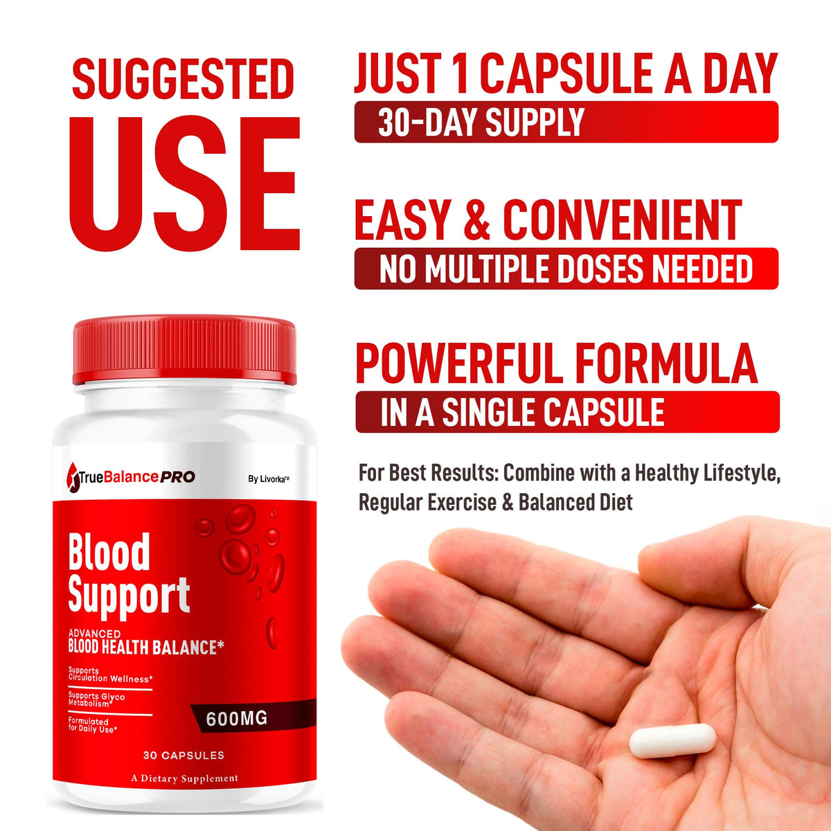 30 Capsules Blood Support Supplement M958825
