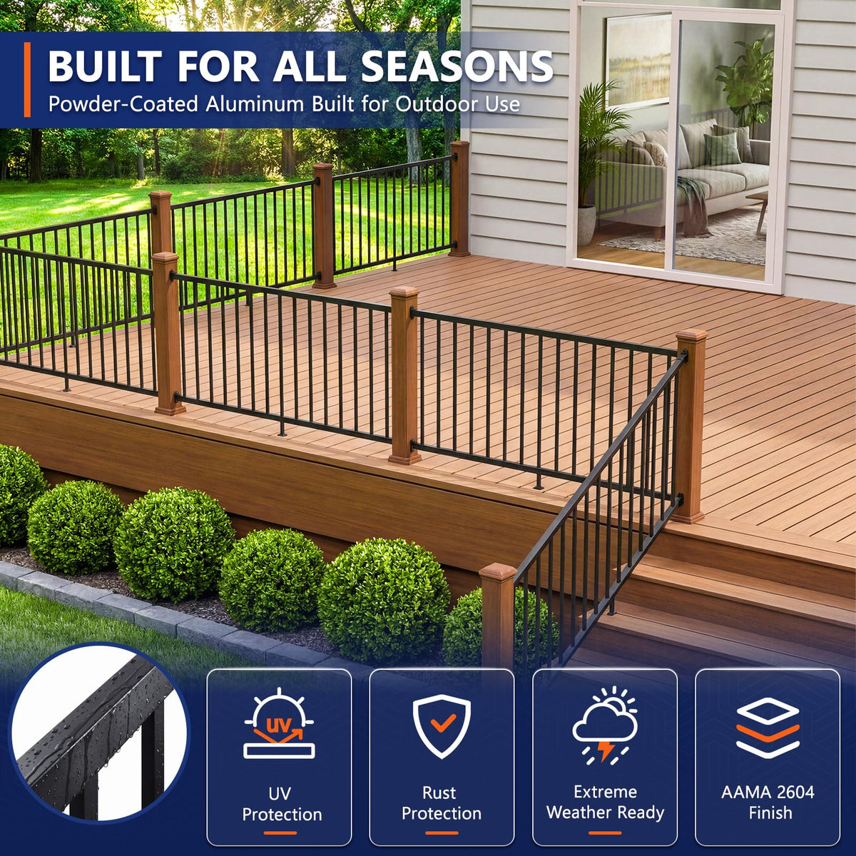 6 ft W Real Aluminum Stair Railing Kit Z182339