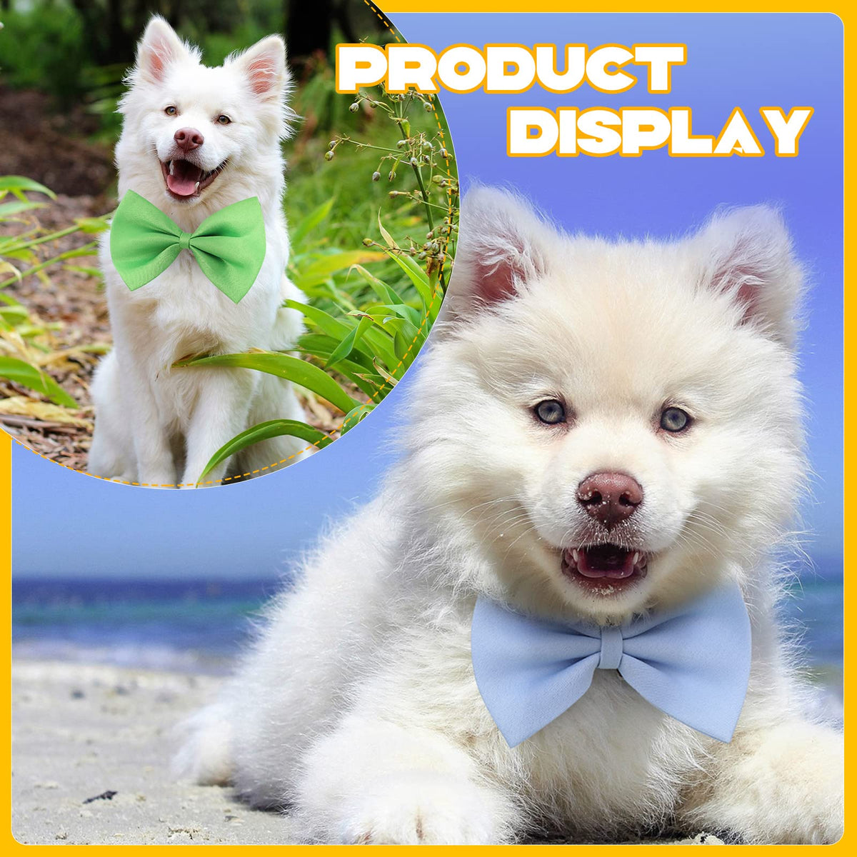 120 Pcs Dog Bow Ties with Adjustable Collar B924274