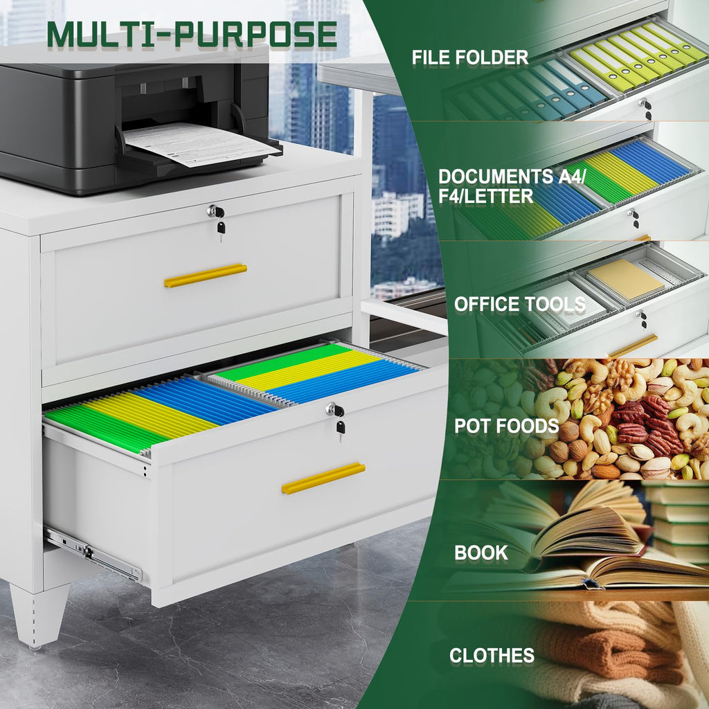 2 Drawer Metal File Cabinet with Lock H118