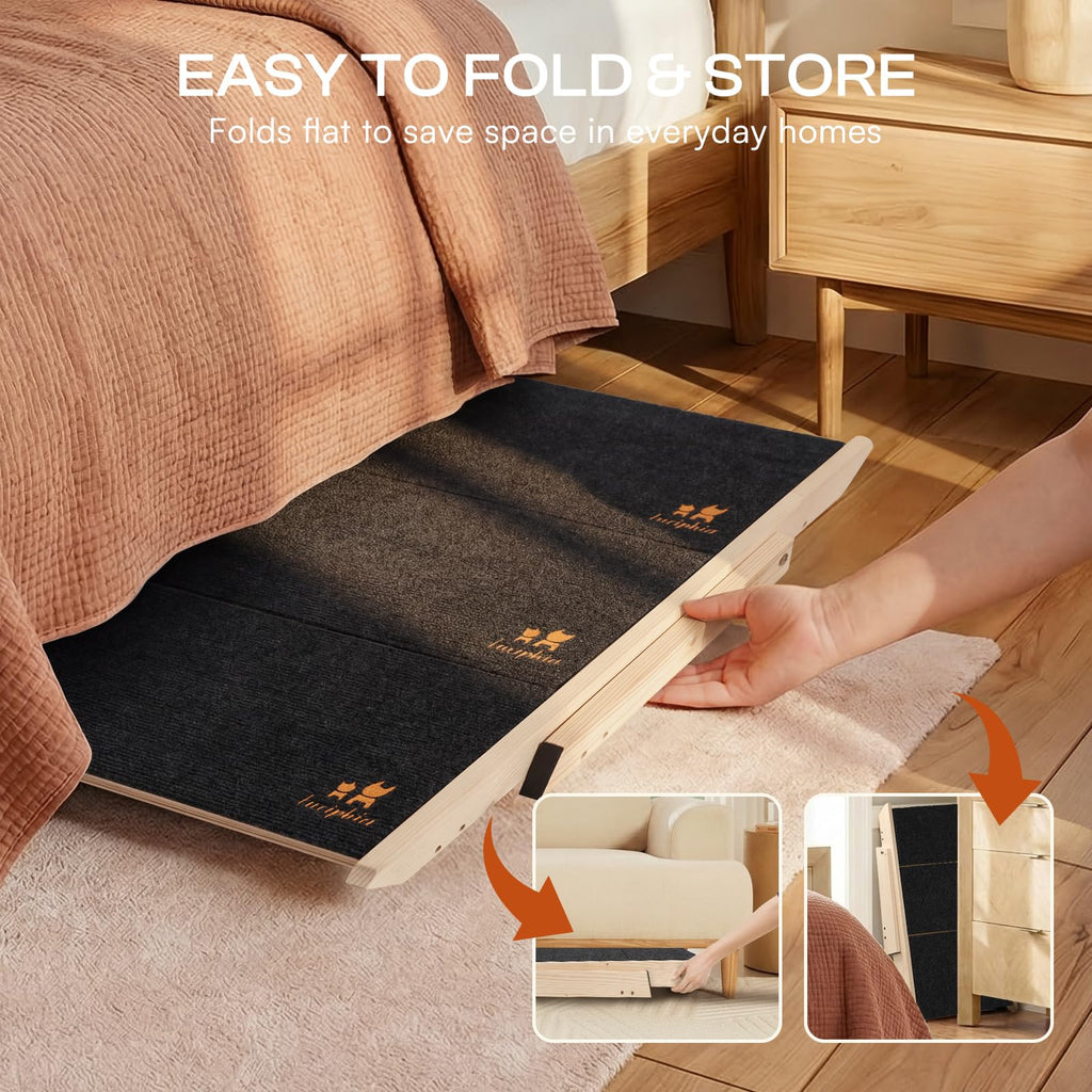 Wooden 4-Step Foldable Anti-Slip Dog Stairs N700