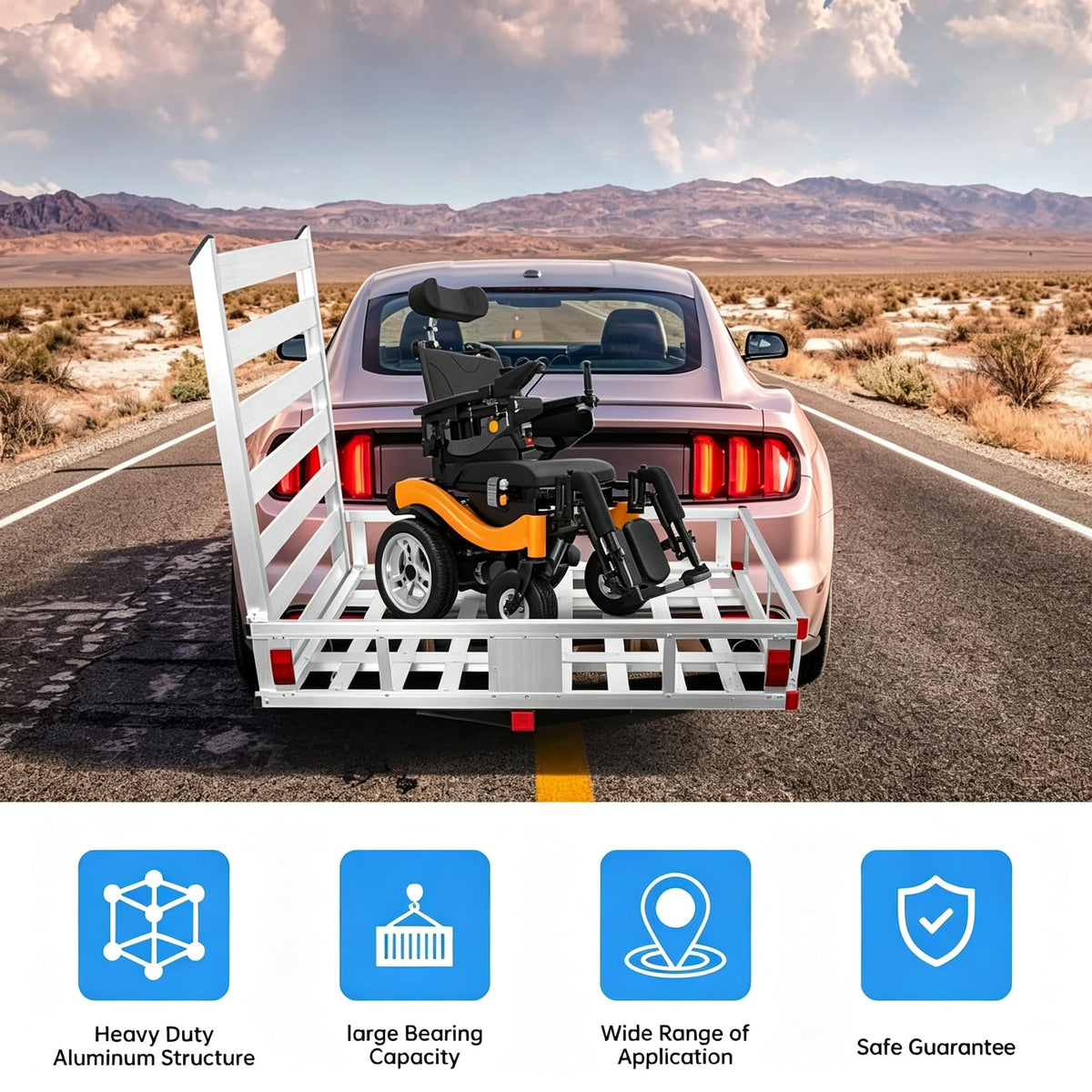 Wheelchair Scooter Carrier with Ramp, 500 lbs Capacity R89326