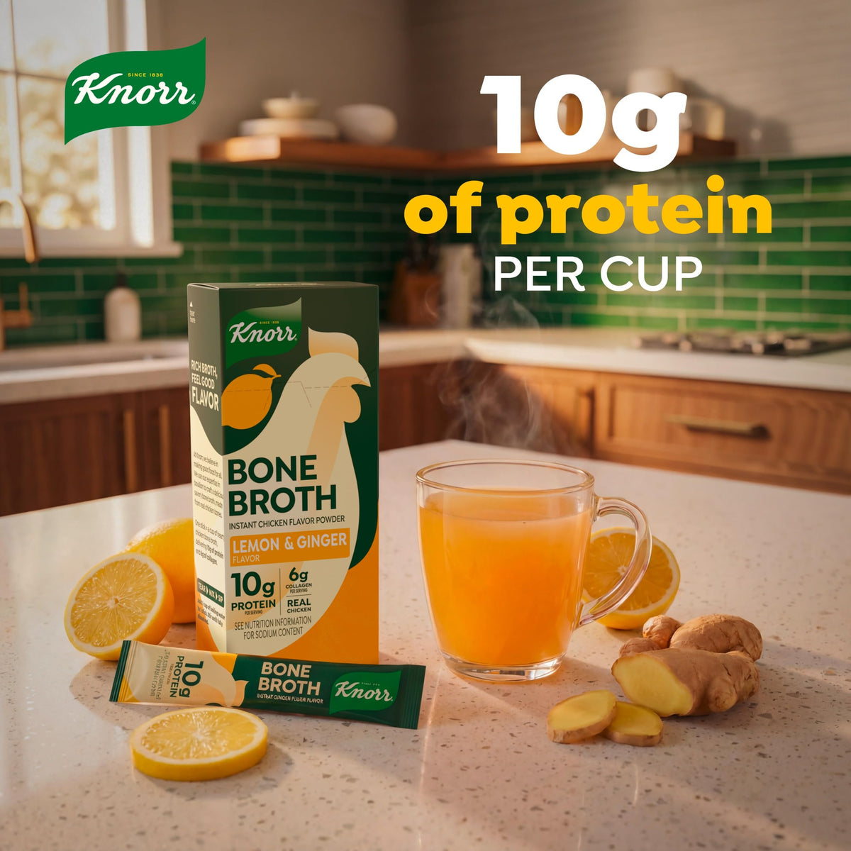 Lemon Ginger Chicken Bone Broth 6 Count S290