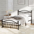 Twin Size Metal Platform Bed Frame with Headboard & Footboard U98041