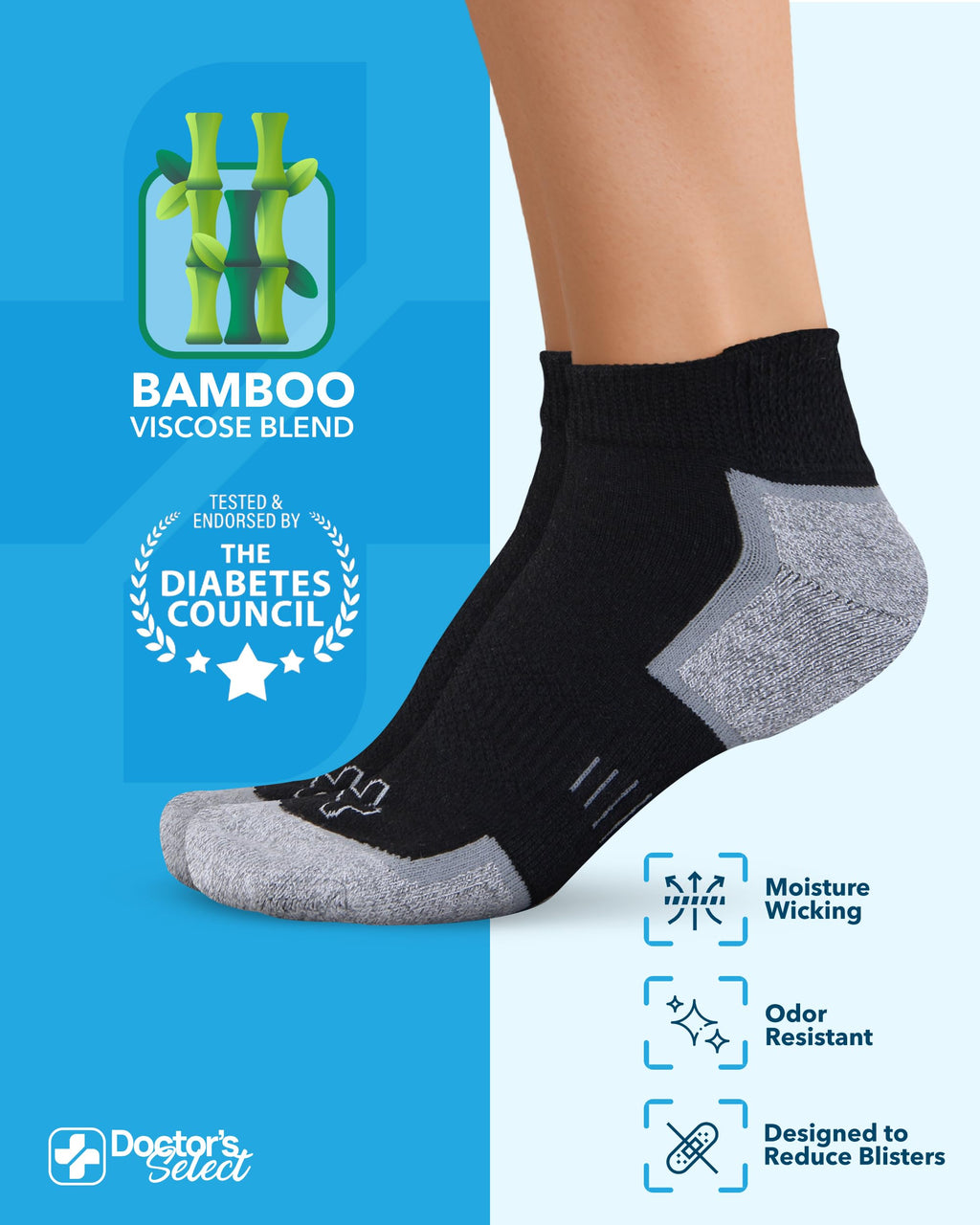 Bamboo Viscose Diabetic Socks 6 Pairs T63021