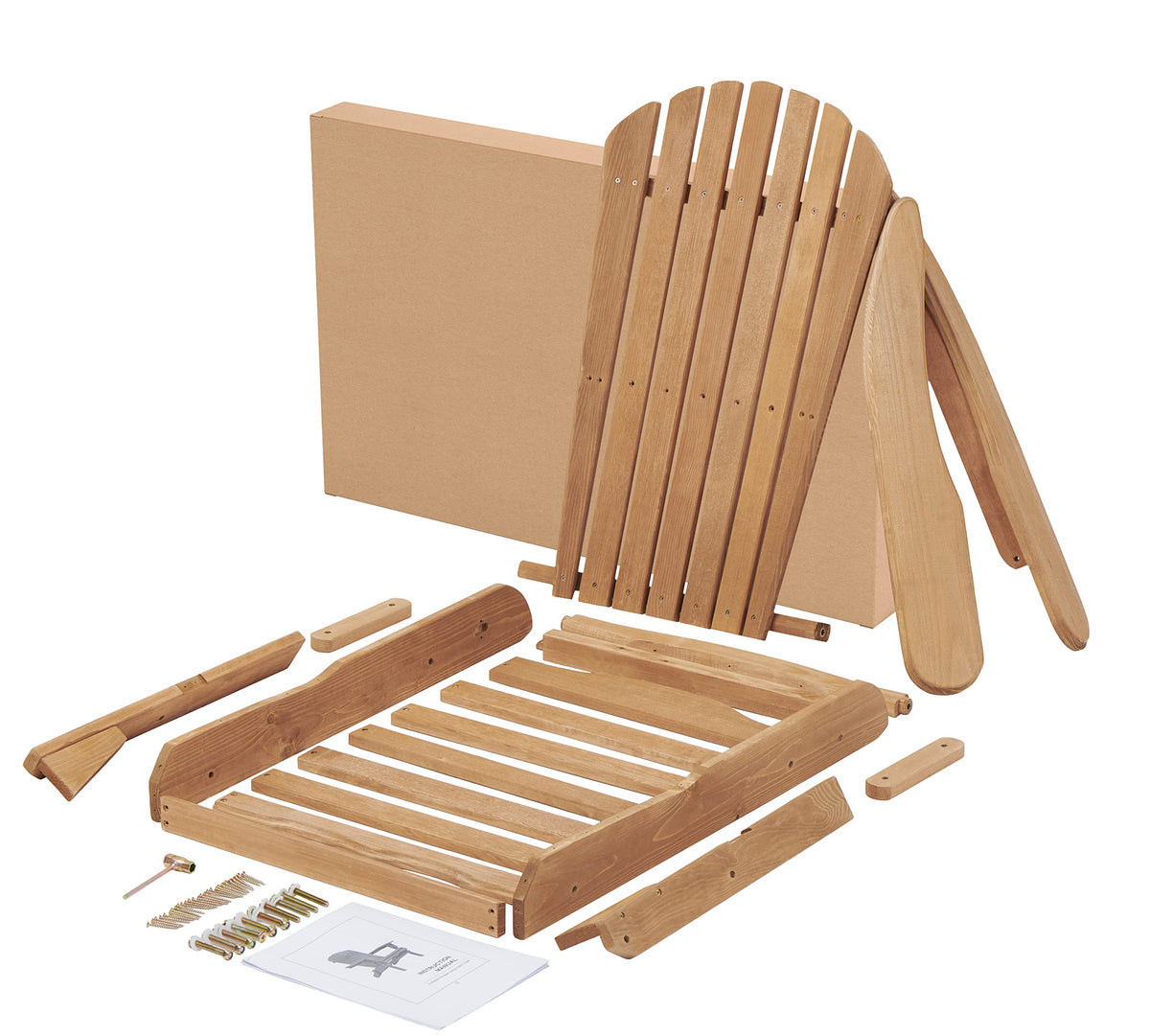 Folding Adirondack Chair Set of 2 Solid Cedar Wood B2078