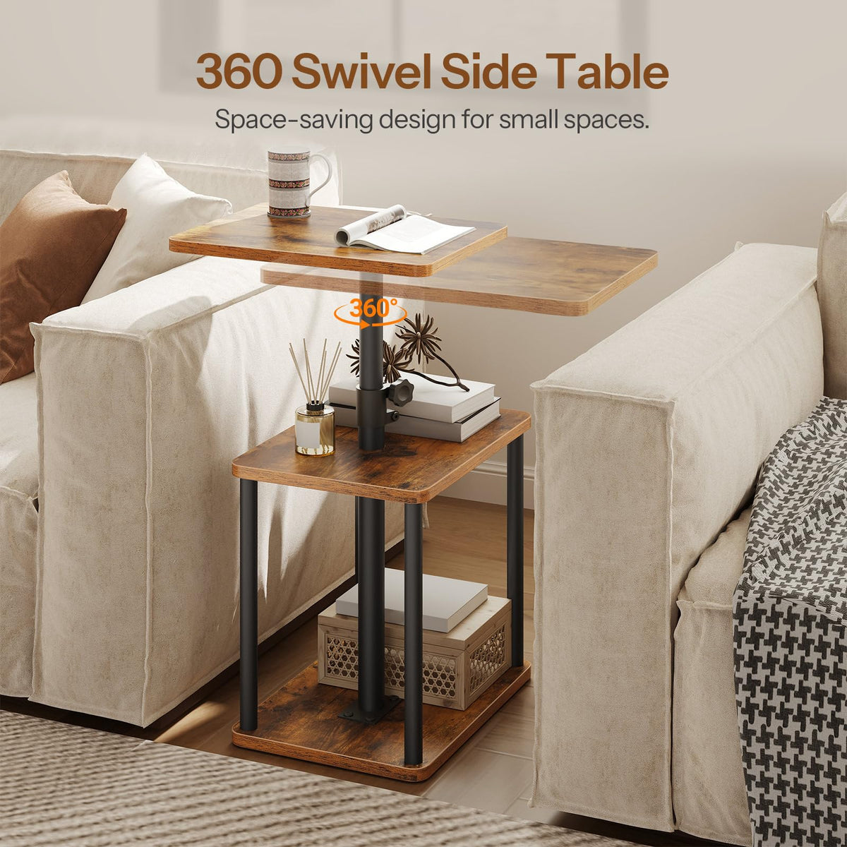 360° Rotating Height Adjustable End Table S62247