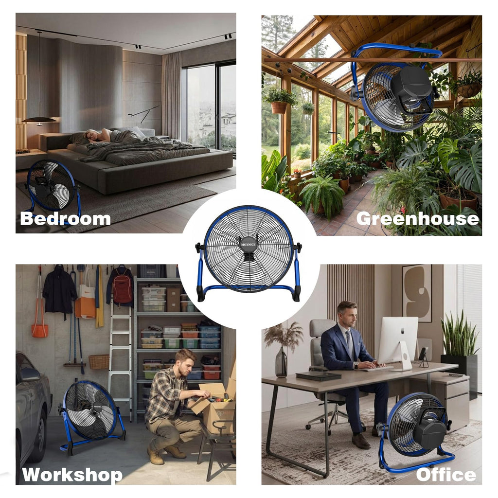 20" Portable Rechargeable Battery Operated Floor Fan F129