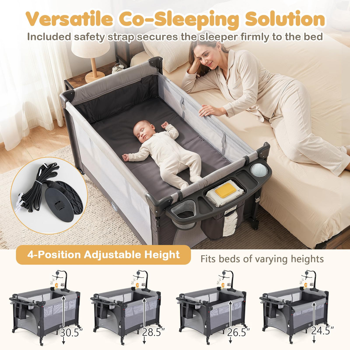 6 in 1 Pack and Play with Bassinet U786611