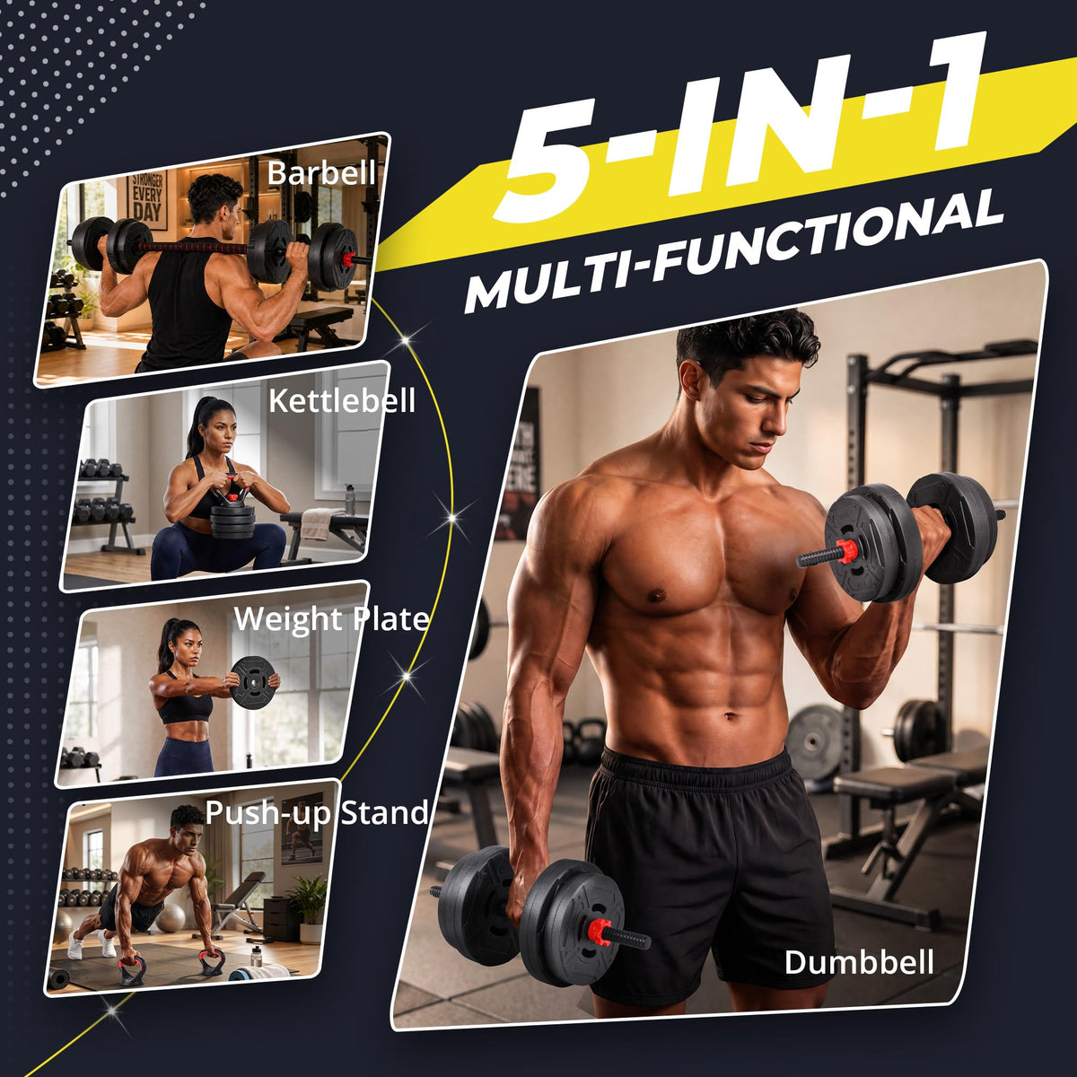 Adjustable Dumbbell Set with Connector U395