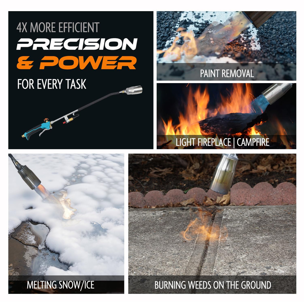 Propane Torch Weed Burner with 13 ft Hose, Adjustable 2,200,000 BTU Self Igniting G883
