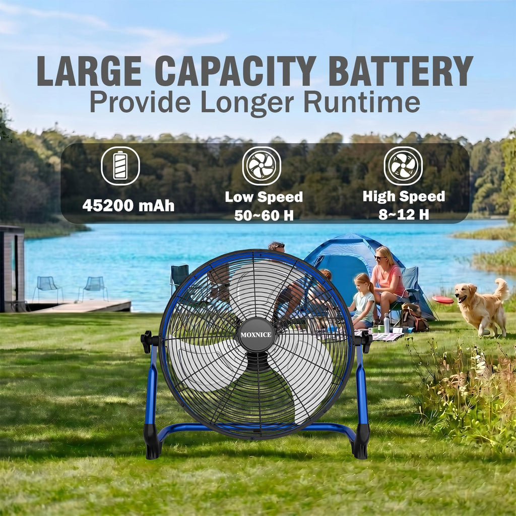 20" Portable Rechargeable Battery Operated Floor Fan F129