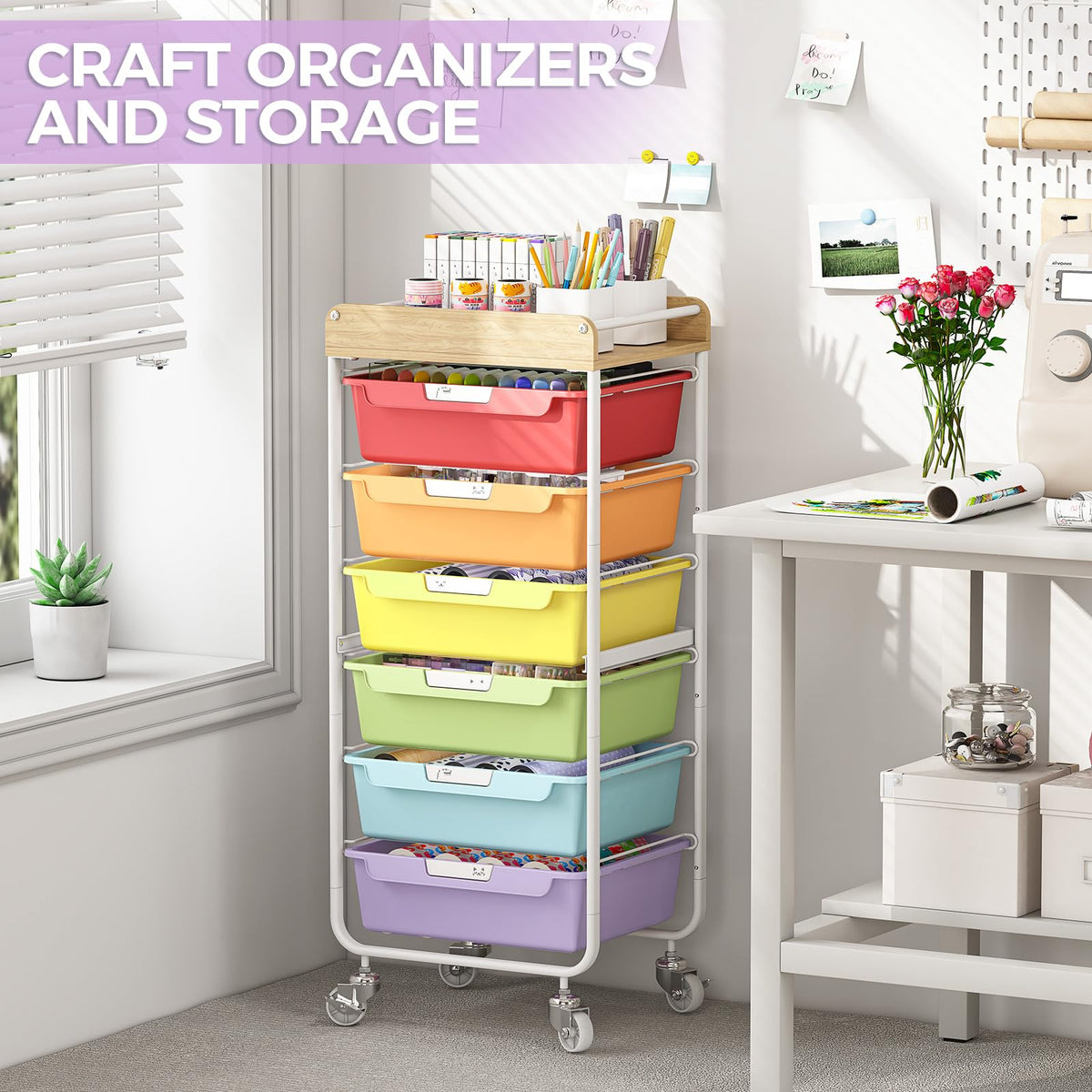 Utility Storage Cart with Drawer A9236