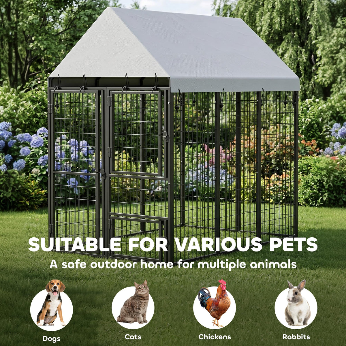 Large Dog Kennel Outdoor with Roof I2200