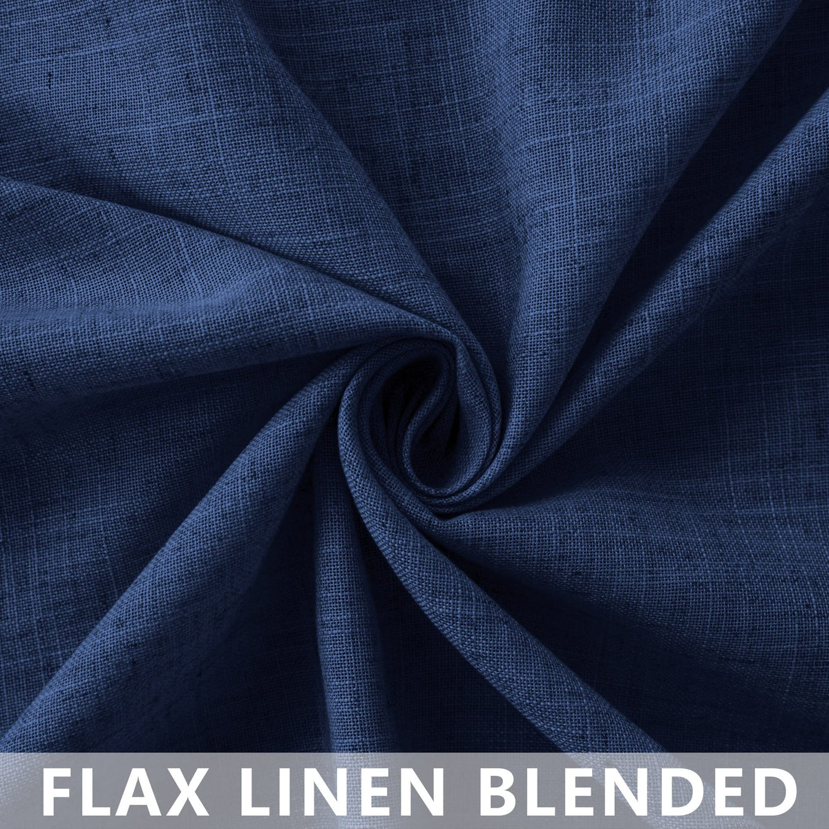 Navy Blue Linen Curtains 96 Inches Long Rod Pocket Semi Sheer Cotton Canvas G5413