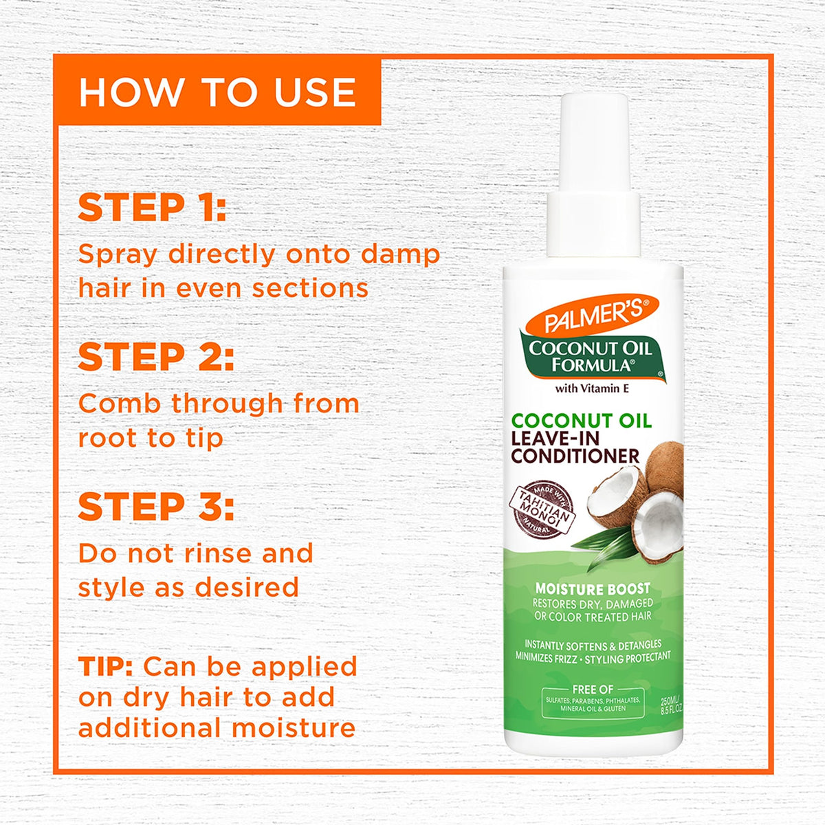 Coconut Oil Leave-In Conditioner Spray 8.5 Oz X599799