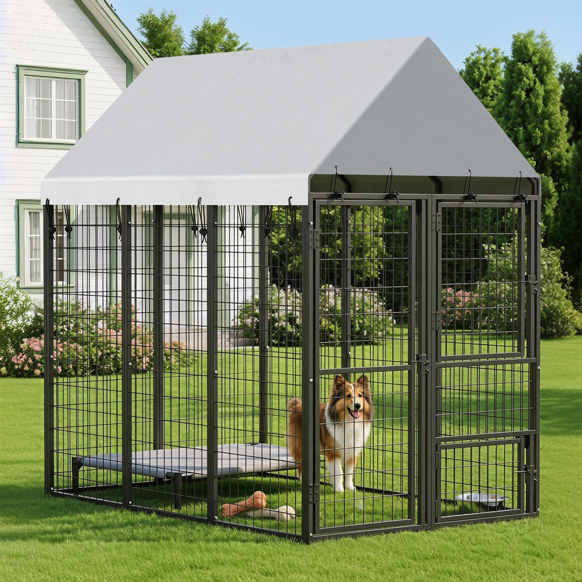 Large Dog Kennel Outdoor with Roof I2200
