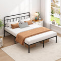 Black Queen Bed Frame with Headboard U490