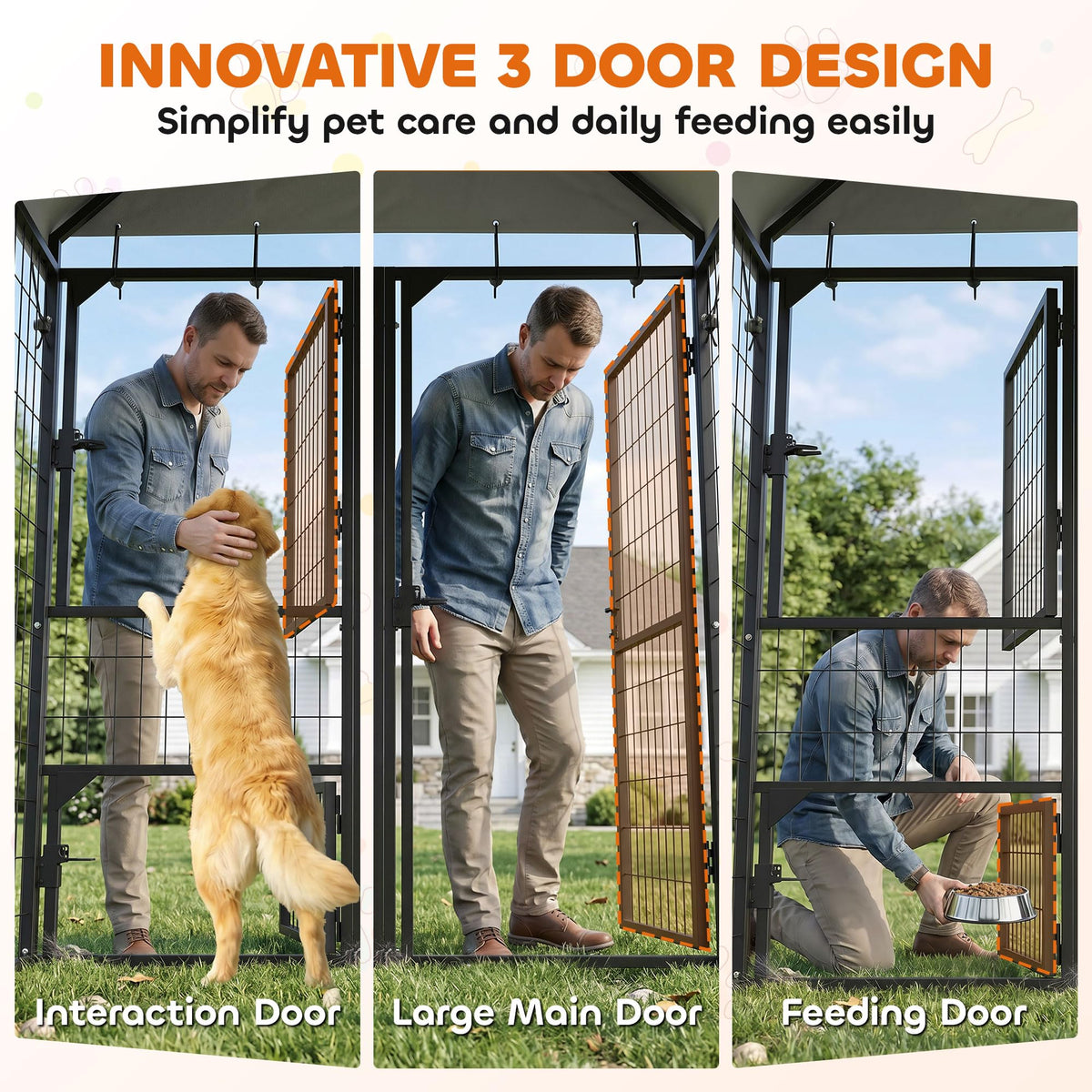 Large Dog Kennel Outdoor with Roof I2200